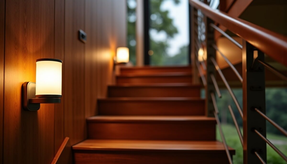 Éclairage d&rsquo;escalier : guide des normes, hauteur idéale et sélection d&rsquo;appliques murales adaptées